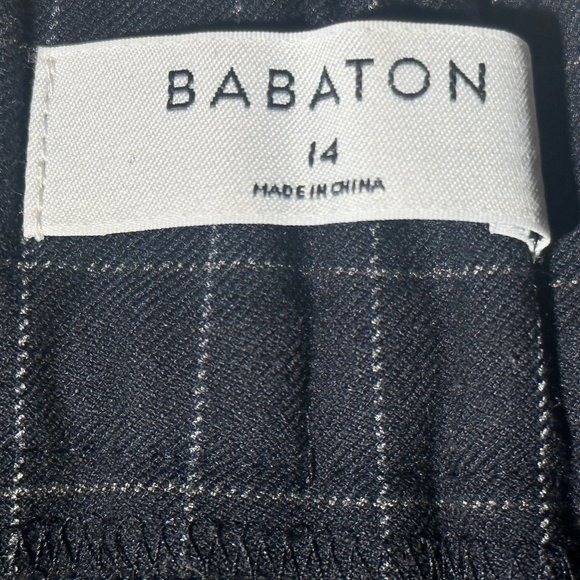 Aritzia Conan Navy Grid Ankle Pants - Picture 2 of 4